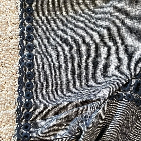 NWT Ann Taylor Chambray Blue Mini Dress, Linen Blend, Short Sleeves, Size 2P - Picture 15 of 15